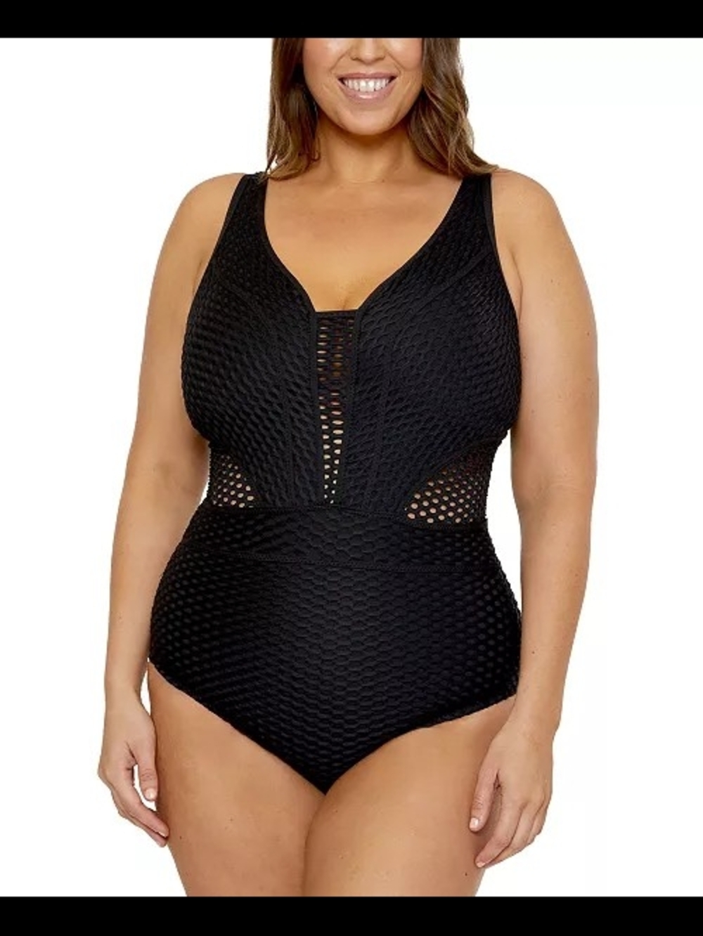 Plus Size Castaway Textured One-Piece Swimsuit